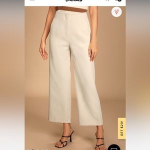 Ivory High Waisted Trouser Pants
